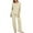 Beige, variant on hotojiny 2 Piece Pajamas Set for Women Knitted Long Sleeve Tops and Long Pants Lounge Sets Sleepwear Soft Homewear