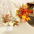 thumbnail image 2 of Fall Decor, 11" Artificial Orange Pumpkin Berry Maple Tree Halloween Thanksgiving Table Centerpieces Decorations, for Home Farmhouse Autumn Harvest Holiday Party Decor., 2 of 6