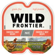 (4 pack) (4 Pack) NUTRO WILD FRONTIER PERFECT PORTIONS Pate Wet Cat Food, Real Chicken & Beef, 2.65 Oz Tray