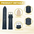 thumbnail image 3 of Uxcell Leather Watch Bands for Men and Women, 22mm Crocodile Pattern Quick Release Watch Strap Replacement, Flat Thin Elegant Leather Strap with Tools, Blue, 3 of 7