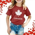 thumbnail image 2 of GDREDA Canada T-Shirt Drapeau Imprimé Filles T-Shirt à Manches Courtes d'Été Col Rond T-Shirt Coupe Décontractée T-Shirts Basiques, 2 of 6