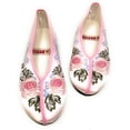 thumbnail image 3 of TJ Global Women's Traditional Chinese Flower Embroidery Flats - Totem Style Loafers Comfortable Round Toe Ballet, Cheongsam (Pink, Size 9), 3 of 3