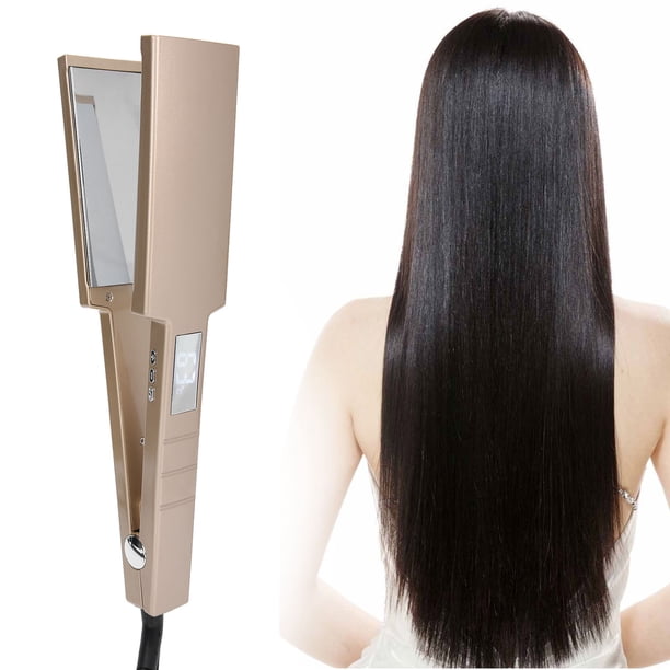 Plancha para el cabello Plancha plana Plancha para el cabello de cerámica antiestática Calentamiento rápido con temperatura ajustable Herramienta de peinado para mujeres Hace que el cabello se calie(U EOTVIA NO