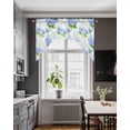 thumbnail image 3 of Summer Hydrangeas Swag Valances for Windows, Small Curtains Drapes, White Blue Flowers Pastoral Leaves Kitchen Window Curtains Over Sink Window Treatment Valance for Bedroom/Bathroom 56"x36", 3 of 5