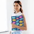 thumbnail image 6 of Colorful Flower Pattern 12.4x10.6in PVC Round Ring Binders, 2-Pack, D-Ring 3-Hole, Metal Clip, 6 of 10