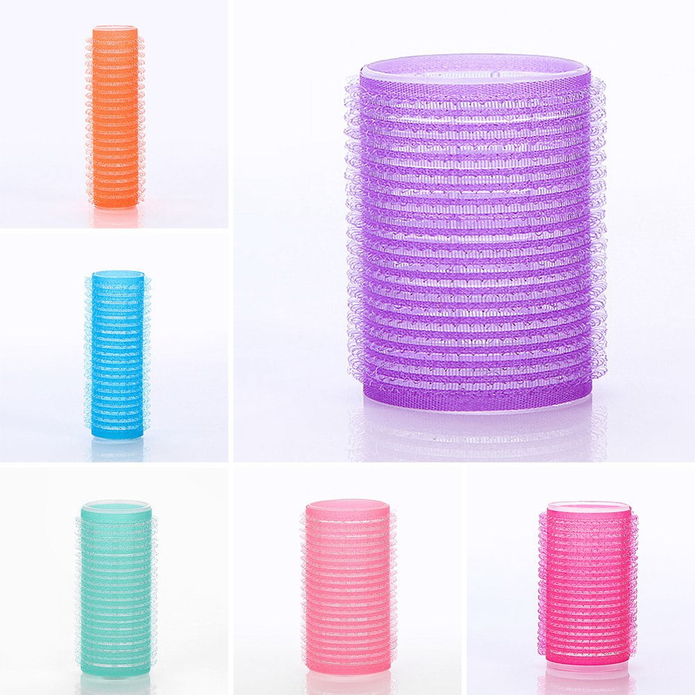 KABOER 6pcs Self Grip Hair Rollers Cling Home Salon DIY Hair Styling Tools Hairdressing(random color)