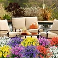 thumbnail image 5 of Artificial Outdoor Flowers, Fake UV Resistant Foliage Greenery Faux Plants Shrubs Plastic Bushes for Indoor Outside Hanging Planter Wedding Farmhouse Decor (Pink), 5 of 5