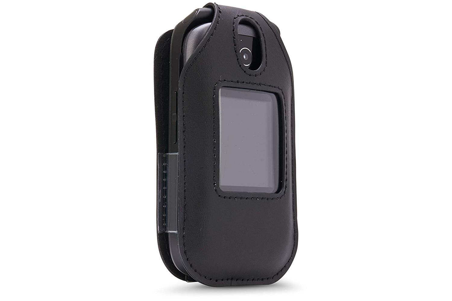 BELTRON Leather Fitted Case for Consumer Cellular Link Z2332 Flip Phone, ZTE Cymbal Flip Phone