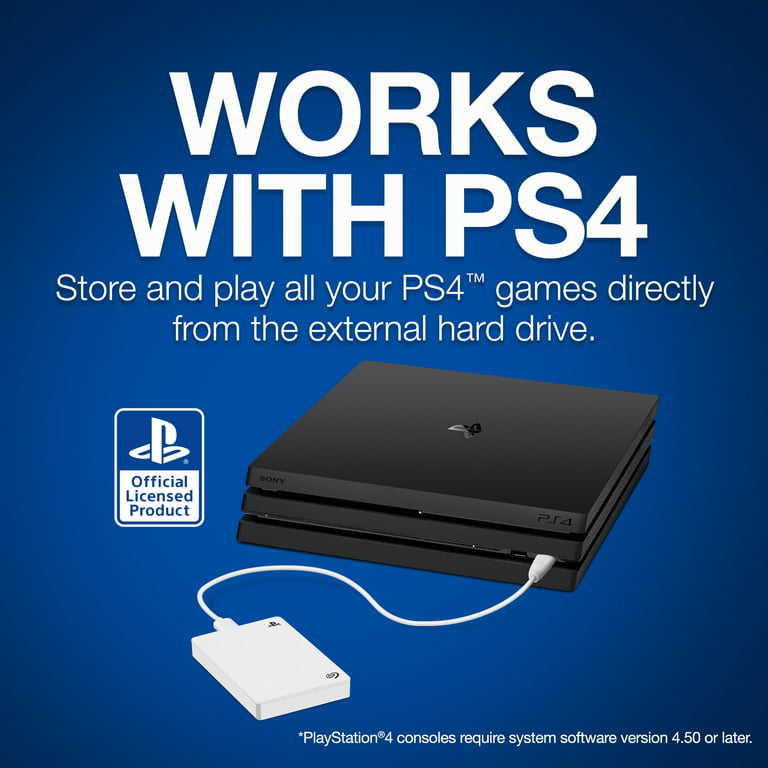 Seagate Game Drive for PlayStation Consoles 4TB Portable Hard Drive USB 3.0 Officially Licensed - White - Walmart.com