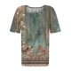 thumbnail image 3 of Camisetas de Cuello Redondo Impreso Gradiente de las Mujeres, Manga Corta Casual Top para el Uso Diario, 3 of 4