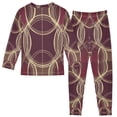 thumbnail image 2 of FORMRS Long Sleeve Top and Pants Pajama Set for Niños 2-Piece Sleepwear, Sizes 18M-8Y, Gold Abstract Pattern, 2 of 6