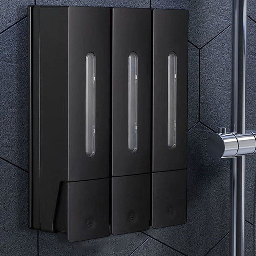 Shampoo and Conditioner Dispenser Shower Soap Dispenser Shower Dispenser 3 Chamber No Drill Shampoo Dispenser, Wall Mounted for Home Hotel