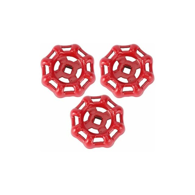 3pcs Robinet Tuyau Bibb Roue Poignée Valve Remplacement Sillcock En Fonte Broche Ronde En Métal À L'extérieur Robinet Robinet D'eau Poignée Vanne Rouge 5CM esquí esquí Gafas de esquí