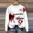 thumbnail image 1 of TIMIFIS Chandails en Molleton Blancs d'Halloween pour Femmes en Molleton Décontracté Col Rond Manches Longues Pull Tendance Imprimé Graphique Rouge, 1 of 3
