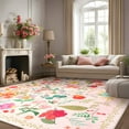thumbnail image 2 of GUUCHA 5'x7'Area Rugs for Living Room Floral Print Rug Floor Carpet for Bedroom,Cream White, 2 of 7