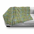 thumbnail image 3 of Car Race Track Soft Flannel Fleece Throw Blanket, Cartoon Design Summer City Amusement Park and Lake Roadway Activity, Cozy Plush for Indoor and Outdoor Use, 50" x 60", Multicolor, by Ambesonne, 3 of 6