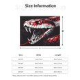 thumbnail image 2 of Throw Blanket for Couch Sofa and Bed, Fierce Red Viper Graphic Art Soft Plush Throw Blanket, Fuzzy Cuteness Comfy Warm Washable Flannel Blanket Throws for All Season, 2 of 8