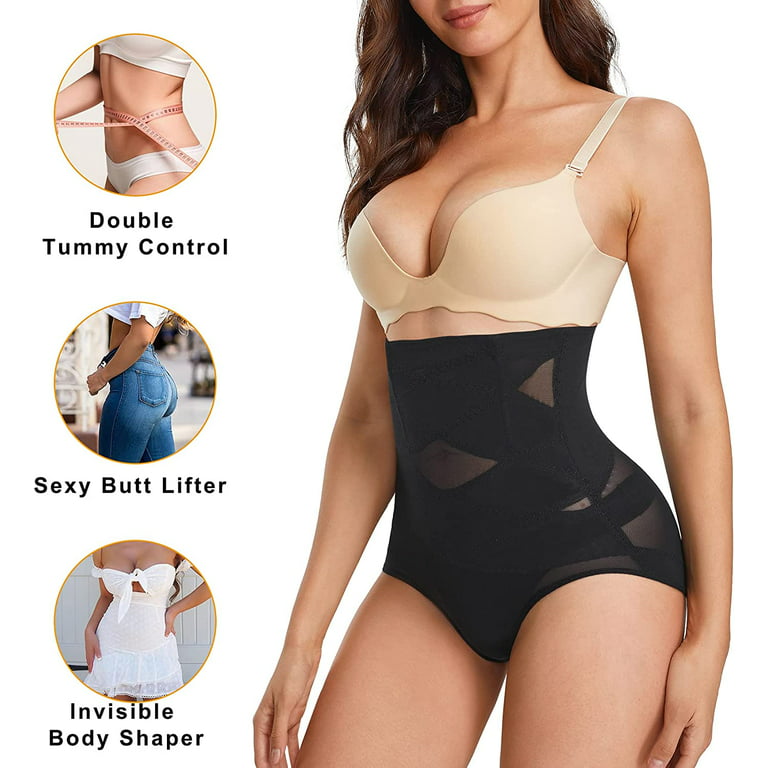 Irisnaya Butt Lifter for Women Shapewear High Waist Panties Slim Body  Shaper Tummy Trainer Seamless Underwear(Black Medium) 