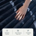 thumbnail image 6 of Jaxx Paran Pouf Ottoman, Small, Faux Fur, Modern Accent, Midnight Blue, 6 of 9