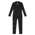 thumbnail image 6 of Doomiva Kids Girls Long Sleeve Full Body Gymnastic Leotard Ballet Dance Bodysuit Unitard Skating Jumpsuit Black 10, 6 of 7