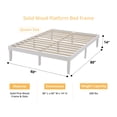 thumbnail image 4 of 14 Inch Queen Solid Wood Platform Bed Frame, No Squeak Bed Frame with Wooden Slats, No Box Spring Needed, 9.2” Under Bed Storage – White, 4 of 8