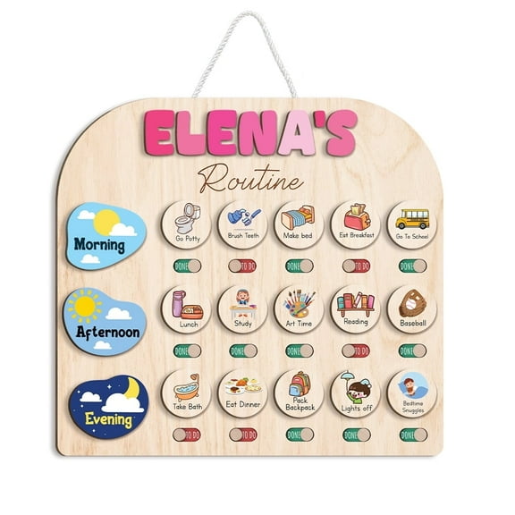 Daily Routine For Toddlers, Kids Checklist Chore List For Kids Custom Name