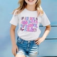 thumbnail image 2 of Chemises Filles Rentrée des Classes Imprimé Haut d'Été avec Manches Trois Quarts Hauts Enfants Filles Blanc 3 Ans-4 Ans, 2 of 4