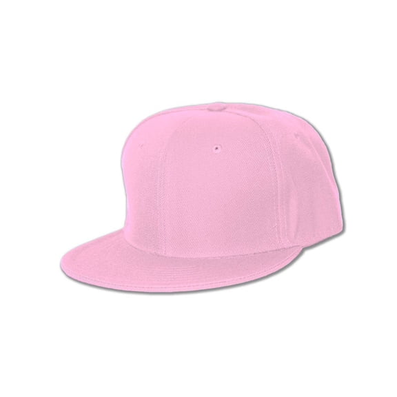 Flat Bill Adjustable Baseball Hat Cap, Light Pink
