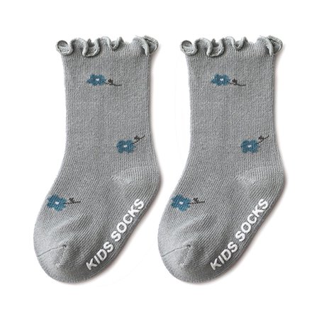 

New Princess Baby Socks Wooden Ears Girls Socks Floral Print Skin-friendly Socks