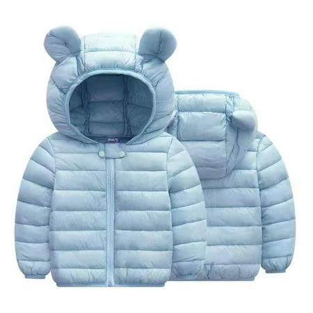

RPVATI Infant Baby Toddler Padded Zip Up Coat Hooded Long Sleeve Clothes Ears Warm Winter Jacket 6M-3Y