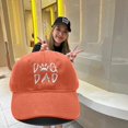 thumbnail image 2 of AWZXDE Dog Dad Embroidered Baseball Cap Adjustable Sun Hat for Outdoor Casual Wear Orange,One Size, 2 of 4
