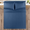 thumbnail image 2 of Utopia Bedding Queen Sheet Set, Soft Microfiber 4 Piece Bed Sheets with 15" Deep Pocket - Easy Care Brushed Microfiber Stripe - Navy, 2 of 7