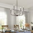 thumbnail image 4 of Briignite 8-Light Matte Black Finish Chandelier,Rustic Farmhouse Candle Dining Room Light Fixture, Hanging for Kitchen Island, Foyer, Living Room, Bedroom, 4 of 6
