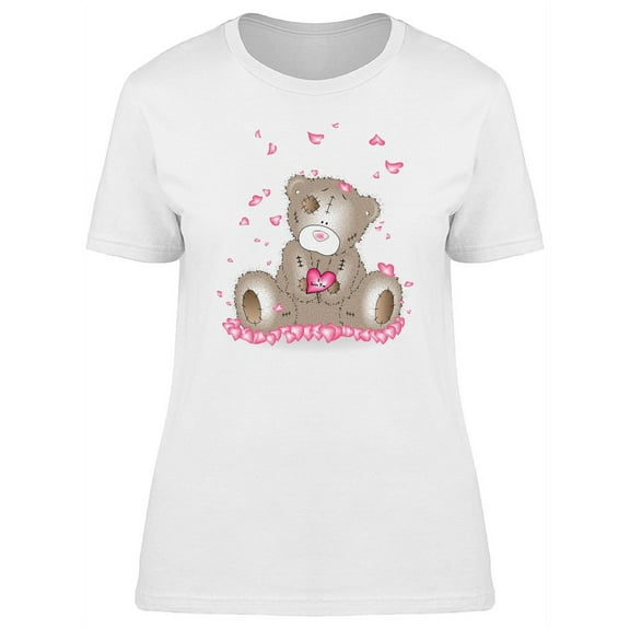 Teddy Beart With Heart Petals Tee Women's -Image by Shutterstock