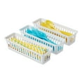 thumbnail image 3 of Mainstays 3-Pack Plastic Narrow Drawer Organizer Storage Baskets, Kitchen Drawer, Desk Drawer and Bathroom Drawer Organizer Bins, 10.3" x 3.1" x 2.4", 3 of 11