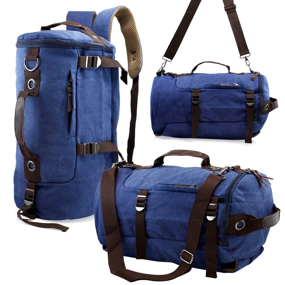 Men's Vintage Canvas Hiking Backpack Travel Duffel Camping Sport Rucksack Satchel School Messenger Bag by Oct17