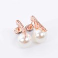 thumbnail image 2 of Ayyufe Wedding Set Bride Rose Gold Crystal Pearl Pendant Necklace Earrings, 2 of 7