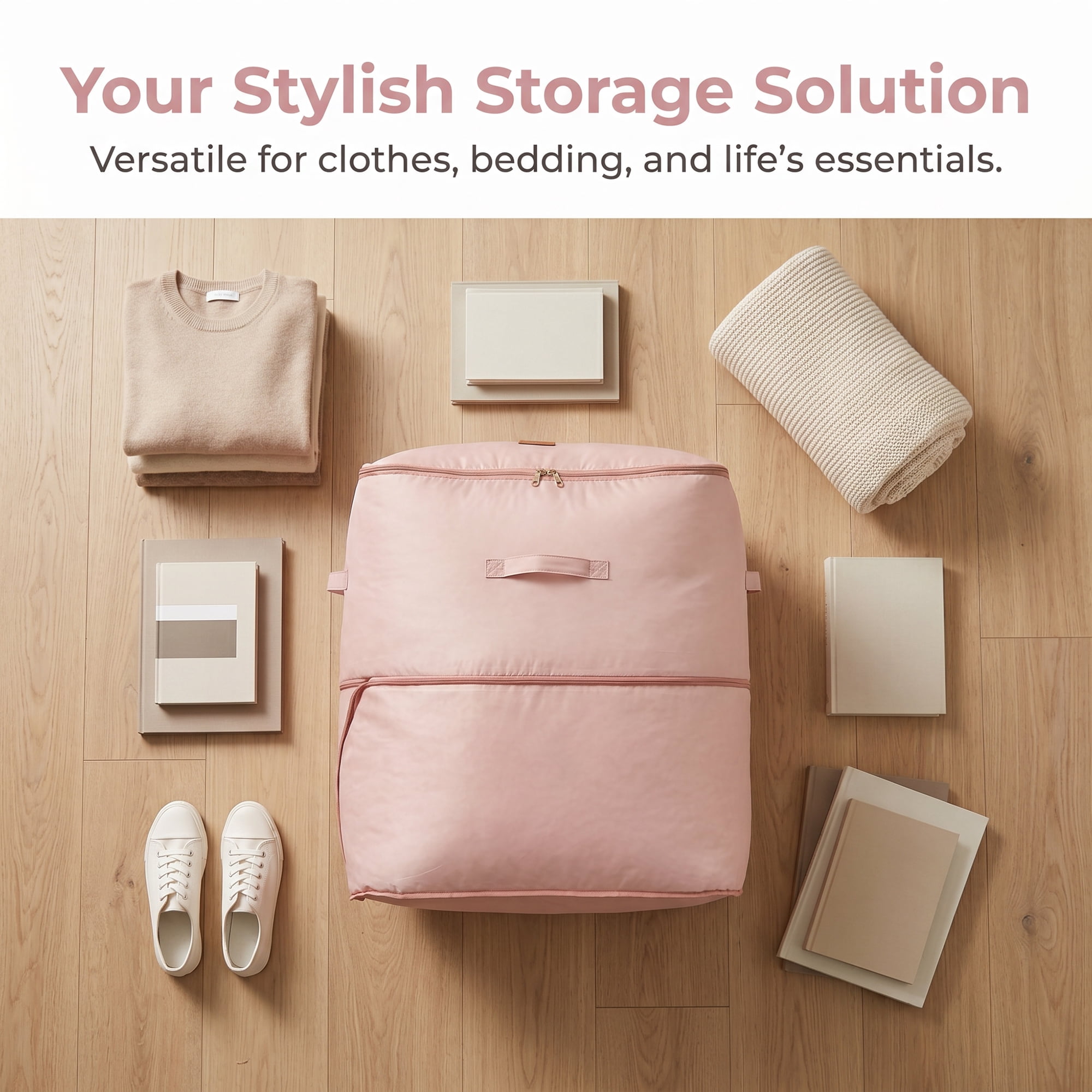 Unique Bargains Large Expandable Packing Bag with Tag Patch Design Pink 20.5"x16.5"x23.6"