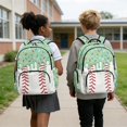thumbnail image 2 of Yuyamidu Green Baseball Backpack 4 Piece Set for Girls Ages 6-12, Elementary Middle School Bookbag with Lunch Bag Pencil Case Water Bottle Bag Kids School Daypack, 2 of 7