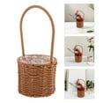 thumbnail image 2 of WEUVEB Woven Flower Basket Brown Plastic 1Pcs Vintage Storage, 2 of 8