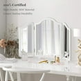 thumbnail image 2 of Luxfurni Hollywood Large Vanity Trifold Makeup, 3 Side Folding Tabletop Mirror, White, 2 of 10