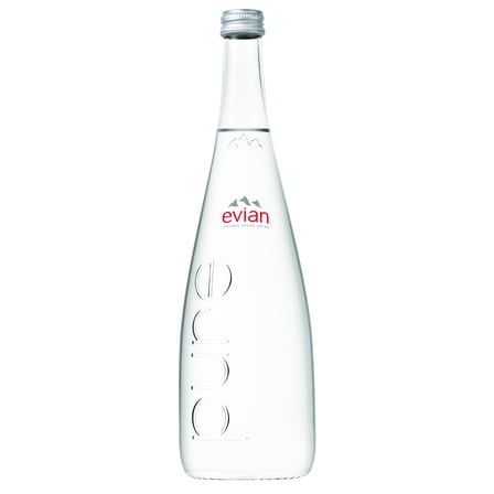 Evian Natural Spring Water, 25.3 Fl Oz, Glass, 12-Pack