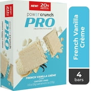 Power Crunch PRO French Vanilla Cream High Protein Bar, 20g Protein, 2 oz, 4 Ct