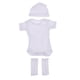 thumbnail image 2 of Trajes para recién nacidos pulgadas: mamelucos de , calcetines y sombreros blancos Macarena Conjunto de trajes de ropa de muñecas, 2 of 8