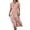 Pink, variant on Zpanxa V Neck Maxi Dress Women's Summer Short Sleeve Casual Dress with All Over Floral Print