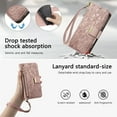 thumbnail image 5 of Allytechgroup Wallet Case for iPhone 16, Stylish Floral Zipper Pocket Multiple Cards Slots Hand Strap Crossbody Lanyard Flip Cover Stand Phone Case for Apple iPhone 16,Rosegold, 5 of 14