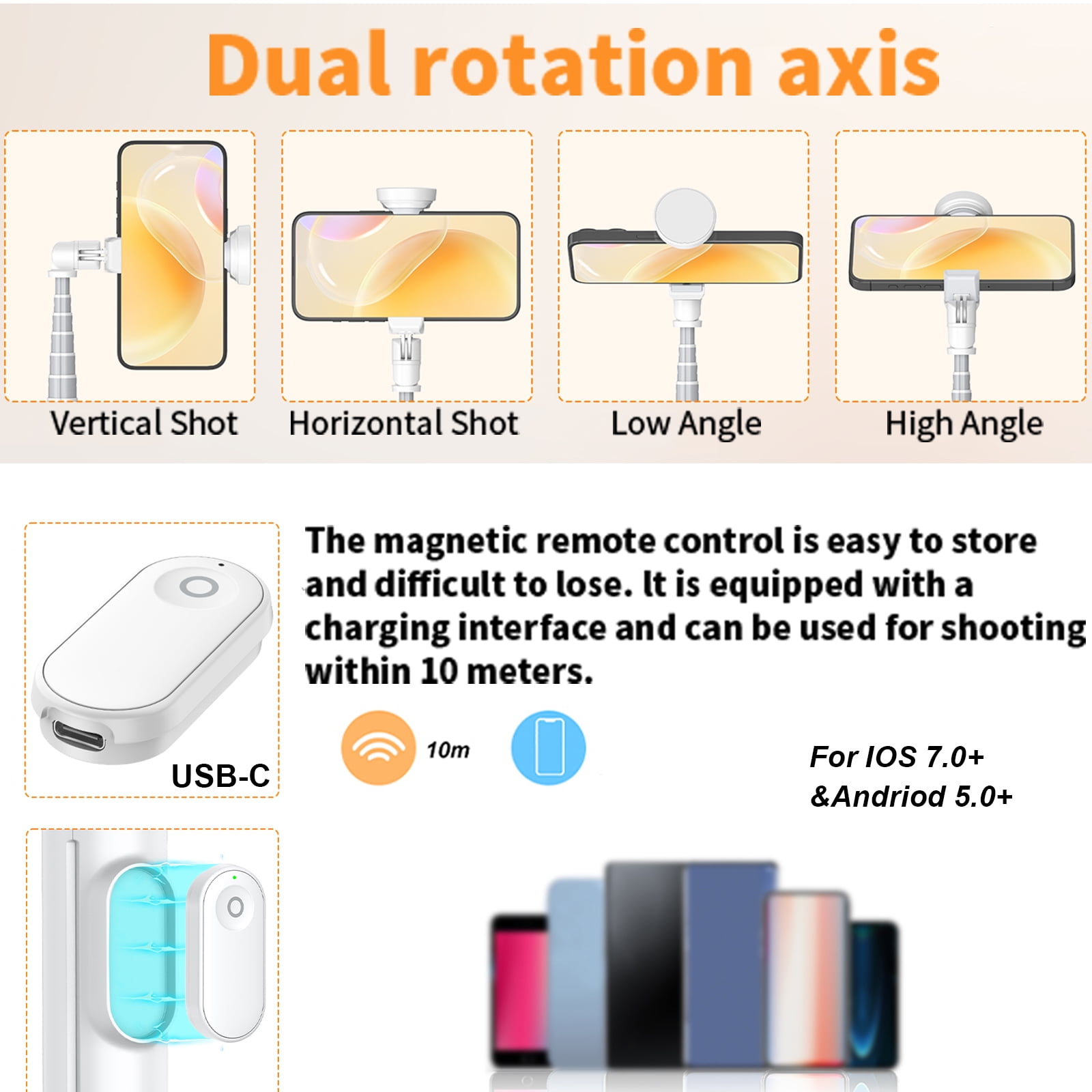Double axe de rotation du support smartphone X96