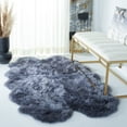 thumbnail image 2 of SAFAVIEH Sheep Skin Tiana Animal Area Rug, Grey, 1'4" x 2'4", 2 of 8