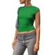 thumbnail image 1 of Sunloudy, blusas cortas para mujer, suéter de moda de Color sólido de manga corta para mujer, camiseta reversible en la parte delantera y trasera, rojo/azul Sunloudy  moda, 1 of 10