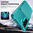 thumbnail image 4 of Decase Wallet Case for Samsung Galaxy S25, PU Leather/Plastic Wallet Phone Case with Magnetic Button Closure Credit Card Holder Slots, Stand Function, Lightweight Solid Fold Cover,Green, 4 of 6